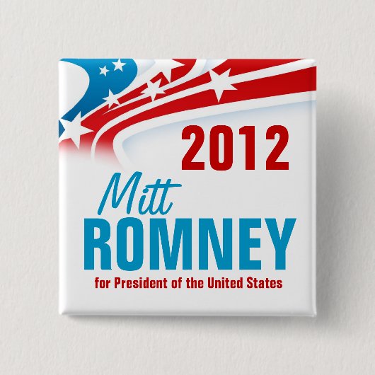 Mitt Romney Vierkante Button 5,1 Cm (Voorkant)