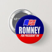 Mitt Romney Voor President 08 Button (Voorkant /achterkant)