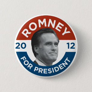 Mitt Romney Voor President 2012 Ronde Button 5,7 Cm