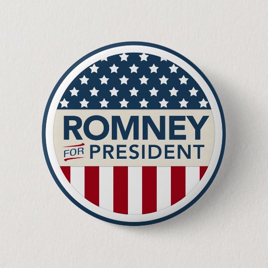Mitt Romney voor President 2012 (vlaggenstijl) Ronde Button 5,7 Cm (Voorkant)