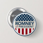 Mitt Romney voor President 2012 (vlaggenstijl) Ronde Button 5,7 Cm (Voorkant /achterkant)