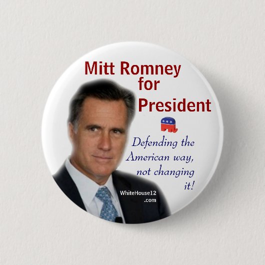 Mitt Romney voor President Ronde Button 5,7 Cm (Voorkant)