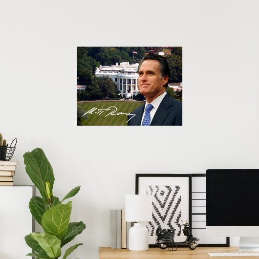 Mitt Romney & White House Poster (Thuiskantoor)