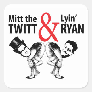 Mitt the Twitt and Lyin' Ryan Vierkante Sticker