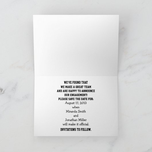 Mitt van de vanger en het VERLOVING Annoucement Aankondiging (Binnen)