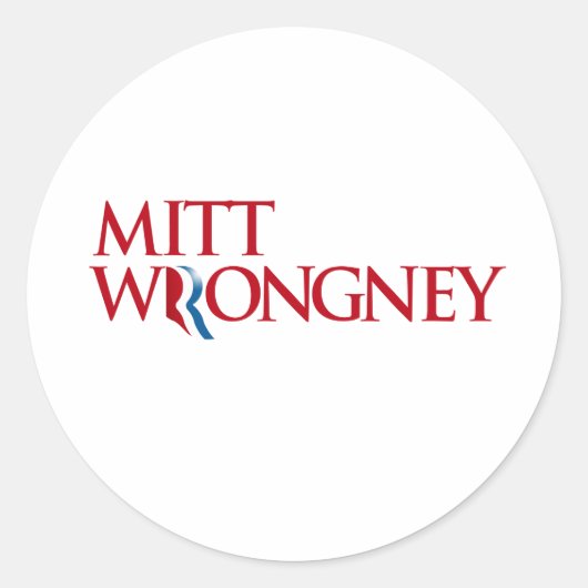 Mitt Wrongney Ronde Sticker (Voorkant)