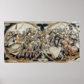 Mittelalterliche Buchmalerei Kampfszene Poster (Voorkant)