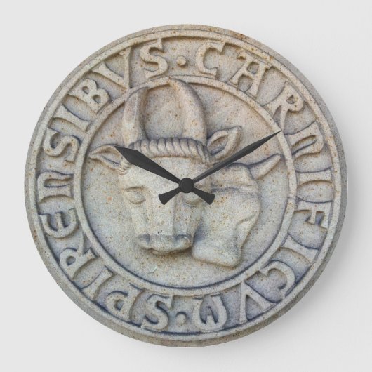 Mittelalterliches Metzger Relief mit Kuh und Bulle Grote Klok (Voorkant)