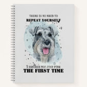 Mittelschnauzer Waterverf Portrait Funny Quote Notitieboek (Voorkant)