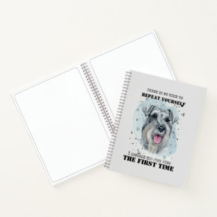 Mittelschnauzer Waterverf Portrait Funny Quote Notitieboek