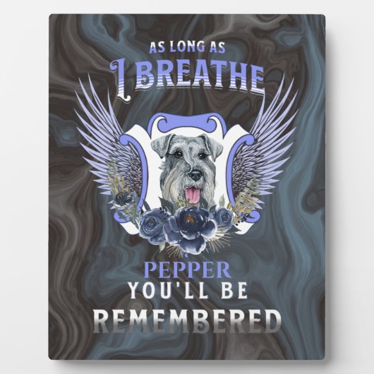 Mittelschnauzer Zolang ik Adem Gedenkteken Fotoplaat (Voorkant)