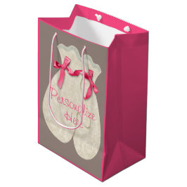 Mitten elegante kant winter lint schattig roze crè medium cadeauzakje