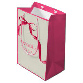 Mitten elegante kant winter lint schattig roze crè medium cadeauzakje (Achterkant Gekanteld)