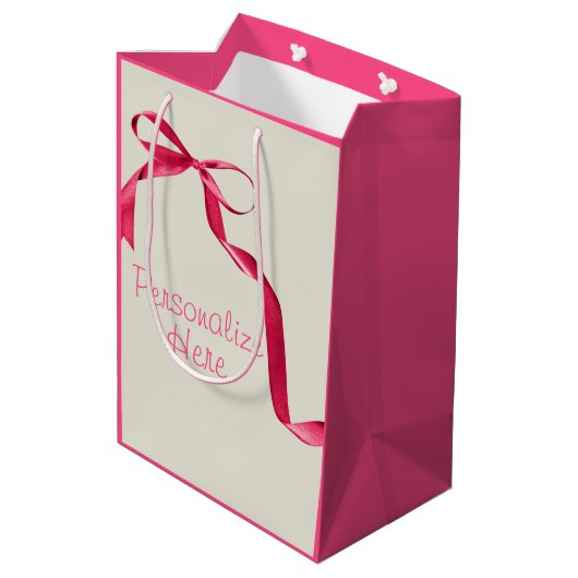 Mitten elegante kant winter lint schattig roze crè medium cadeauzakje (Achterkant Gekanteld)