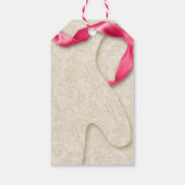 Mitten kant elegante winter lint roze crème schatt cadeaulabel (Achterkant)