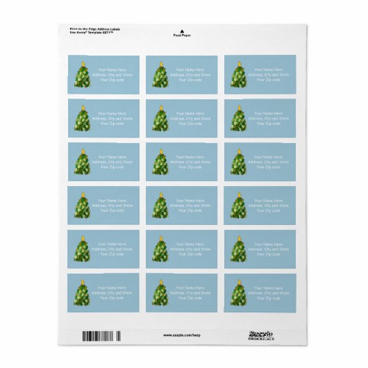 Mitten Tree Address Label (Full Sheet)