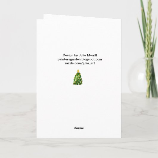 Mitten Tree-kerstkaart Feestdagen Kaart (Achterkant)