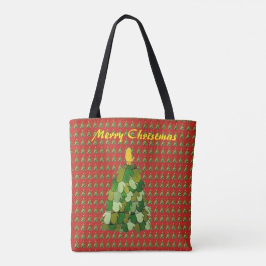 Mitten Tree Kerstmis Tote Bag (Achterkant)