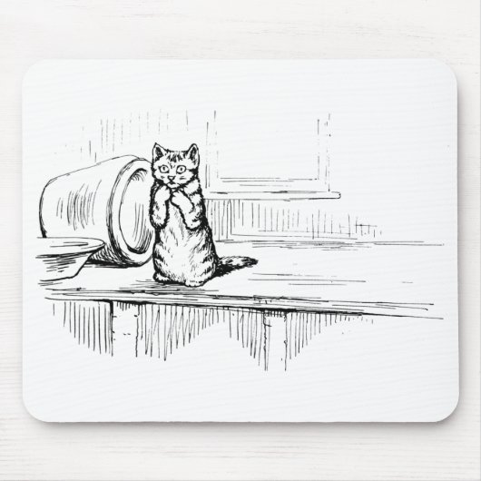 Mittens de Kitten (Bange Kat) (Beatrix Potter) Muismat (Voorkant)