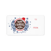 Mittens en Cocoa Warm Winter Wishes Holiday Etiket (Voorkant)