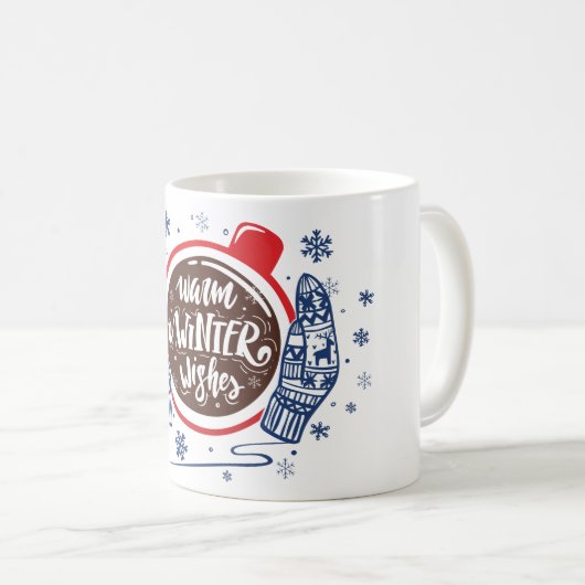 Mittens en Cocoa Warm Winter Wishes Holiday Koffiemok (Voorkant rechts)
