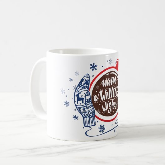 Mittens en Cocoa Warm Winter Wishes Holiday Koffiemok (Voorkant links)