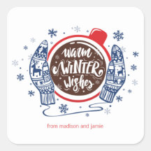 Mittens en Cocoa Warm Winter Wishes Holiday