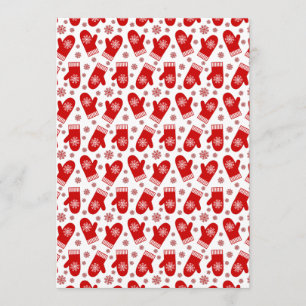 Mittens en Snowflakes Retro Kerstmis Ski Holiday Kaart