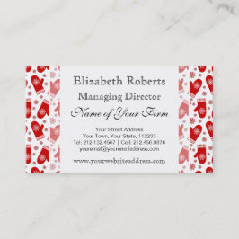 Mittens en Snowflakes Retro Kerstmis Ski Holiday Visitekaartje