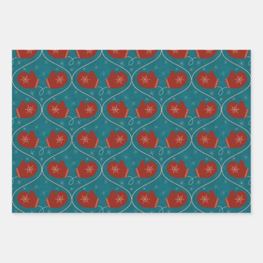 Mittens geschenkverpakking 3 pack inpakpapier vel (Voorkant)