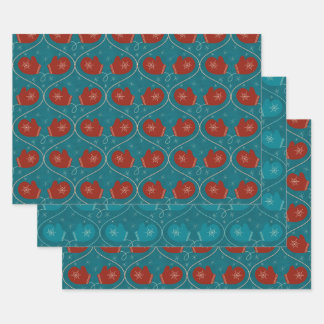 Mittens geschenkverpakking 3 pack inpakpapier vel