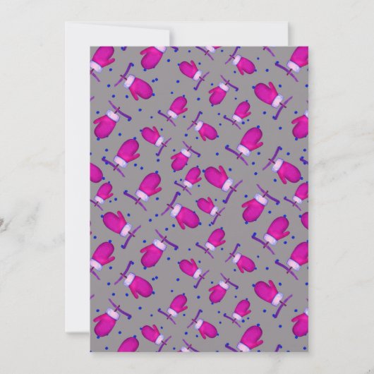 Mittens retro_grijs feestdagenkaart (Voorkant)