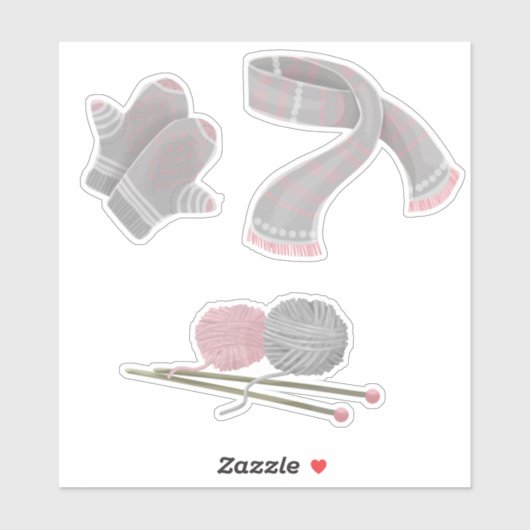 Mittens scarf-garens breinnaalden sticker (Vel)