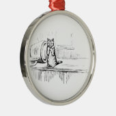 Mittens the Kitten (schaafkat) (Beatrix Potter) Metalen Ornament (Rechts)