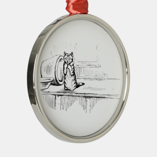 Mittens the Kitten (schaafkat) (Beatrix Potter) Metalen Ornament (Rechts)