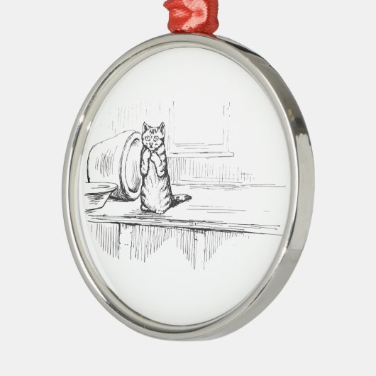 Mittens the Kitten (schaafkat) (Beatrix Potter) Metalen Ornament (Links)