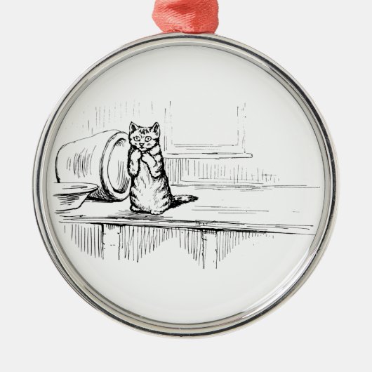 Mittens the Kitten (schaafkat) (Beatrix Potter) Metalen Ornament (Voorkant)