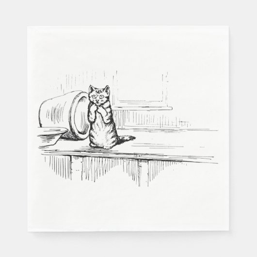 Mittens the Kitten (schaafkat) (Beatrix Potter) Servet (Voorkant)
