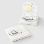 Mittens the Kitten (schaafkat) (Beatrix Potter) Stenen Onderzetter (Zijkant)