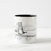 Mittens the Kitten (schaafkat) (Beatrix Potter) Tweekleurige Koffiemok (Center)