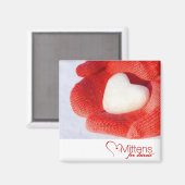 Mittens voor Detroit 2 inch vierkante magneet (Voorkant / Achterkant)