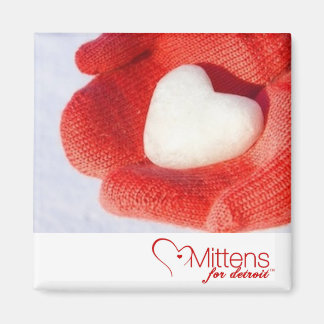 Mittens voor Detroit 2 inch vierkante magneet