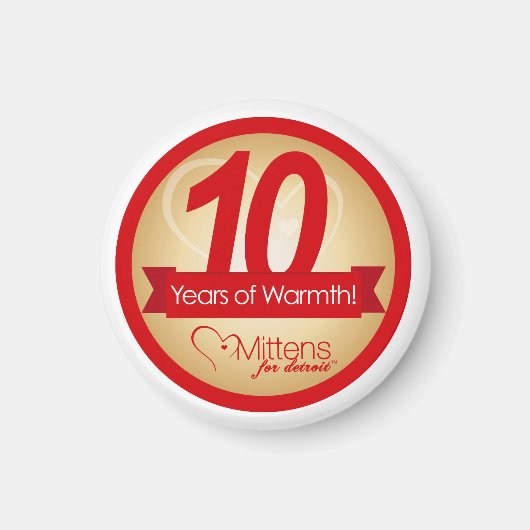 Mittens voor Detroit 2" ronde magneet (Voorkant)