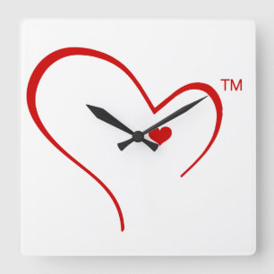 Mittens voor Detroit Heart Logo Round Wall Clock Vierkante Klok