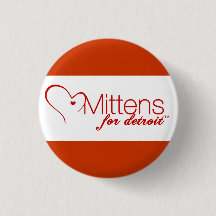 Mittens voor Detroit Pinback-Button