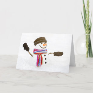 Mittens voor Detroit Snowman Holiday Card Kaart