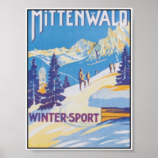 Mittenwald Germany Vintage Travel Poster (Voorkant)
