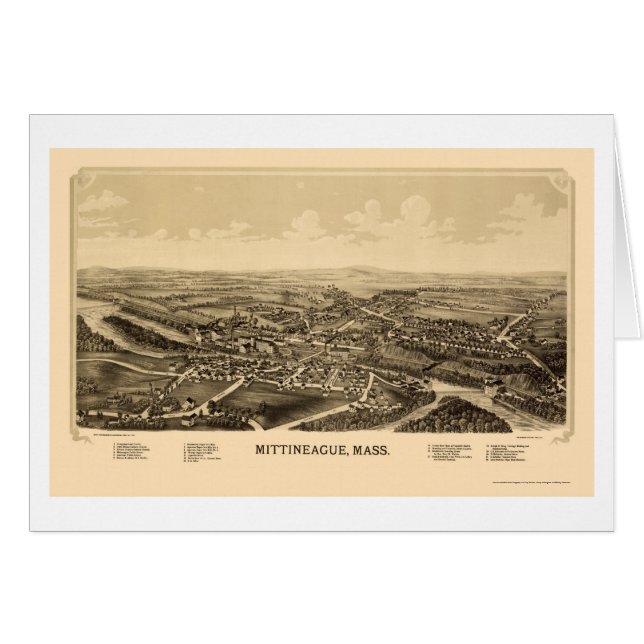 Mittineague, MA Panoramic Map - 1889 (Voorkant Horizontaal)