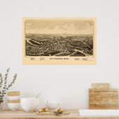 Mittineague, MA Panoramic Map - 1889 Poster (Keuken)