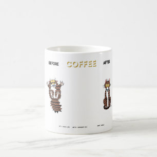 Mitts, voor en na, koffie! Mok